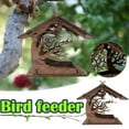 thumbnail image 2 of LACKUST Bird Feeders Outdoor Clearance,DIY Wooden Birdhouse Feeder as a Unique Garden Gift for Courtyard and Balcony,Brown, 2 of 9