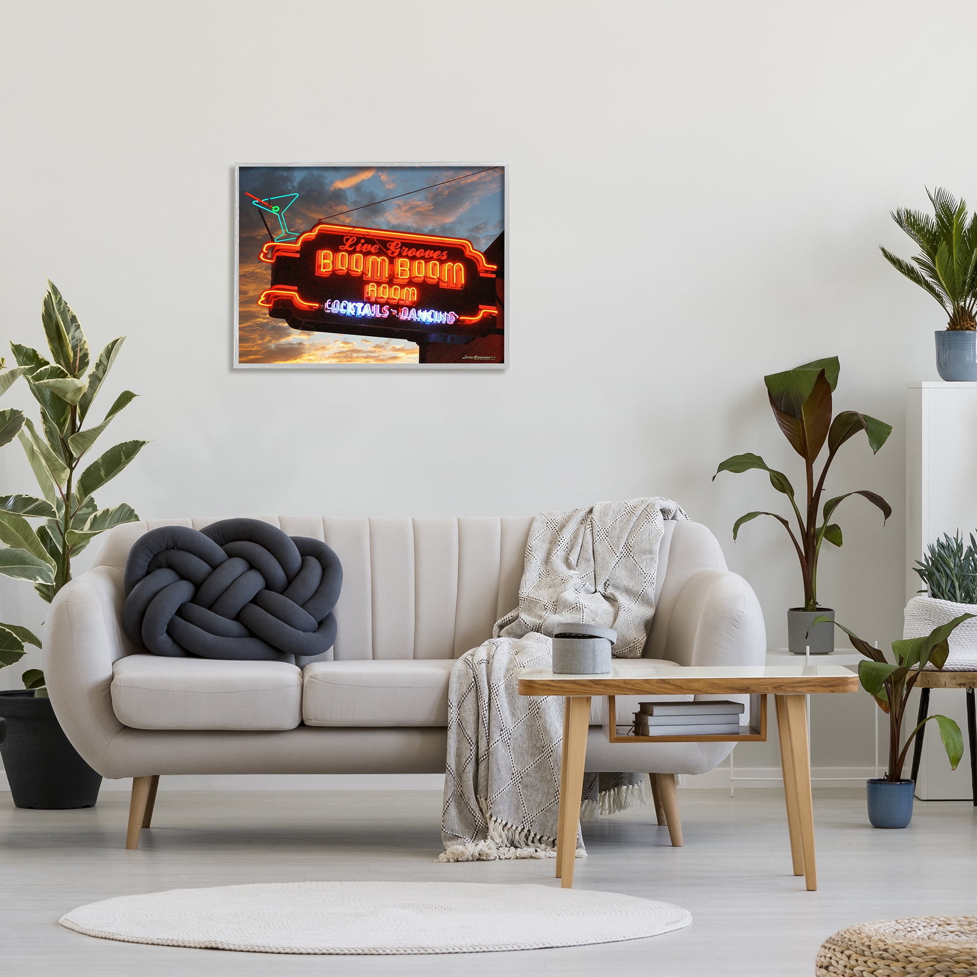 Stupell Industries Boom Room Cocktail Bar Food & Beverage Photography Gray Framed Art Print Wall Art, 30 x 24