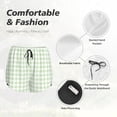 thumbnail image 4 of Daiia Pistachio Green Checkboard Pattern Women's 2 in 1 Running Shorts - Lightweight Athletic Workout Gym Yoga Shorts Liner with Phone Pockets-Medium, 4 of 7