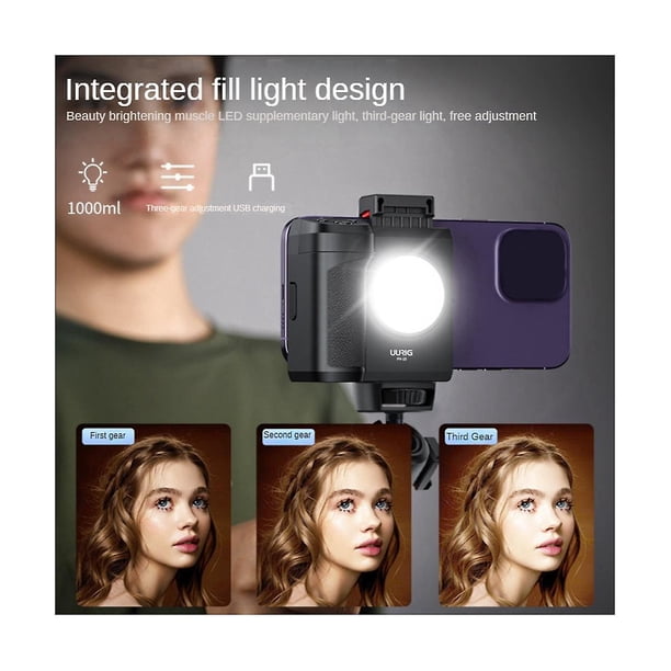 Botón de la manija de la cámara móvil Bluetooth de mano Soporte para trípode de teléfono Control remoto con relleno