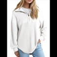 thumbnail image 1 of Sudadera Informal de Mujer con Cuello de Tortuga y Media Cremallera, Jersey Holgado de Larga, Ropa de Otoño XL, 1 of 7