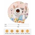 thumbnail image 6 of 15 Inch Round Placemats Set of 6, Happy Easter Non Slip Heat Insulation PP Table Mats, Spring Watercolor Bunny Eggs Flowers Pink Washable Place Mats for Kitchen Dining Party Table Decor, 6 of 7