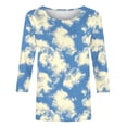 thumbnail image 5 of QETYUW Plus Size 3/4 Sleeve Shirts for Women Crew Neck Graphic Tees Loose Fit Lightweight T-Shirts Casual Summer Tops, 5 of 5