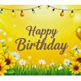 thumbnail image 4 of Sunflower Themed Happy Birthday Banner with Balloons Fairy Lights and Daisies Background Backdrop Party Decoration for Birthday Party Celebrations Photography Props and Home Decorations, 4 of 7