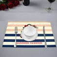 thumbnail image 2 of MKHERT Hipster Retro Nautical Anchor with Rose Flowers in Striped Design Placemats Table Mats for Dining Room Kitchen Table Decoration 12x18 inch,Set of 6, 2 of 4
