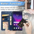 thumbnail image 5 of for Samsung Galaxy S24 Ultra Phone Case Wallet Card Holder, Premium PU Leather Stand Flip Wrist Strap Magnetic Closure Shockproof Protective Wallet Case Cover for Samsung Galaxy S24 Ultra, Blue, 5 of 5