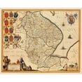 thumbnail image 3 of Jansson 14x12 Black Modern Framed Museum Art Print Titled - Lincolnshire County England - Jansson 1646, 3 of 5