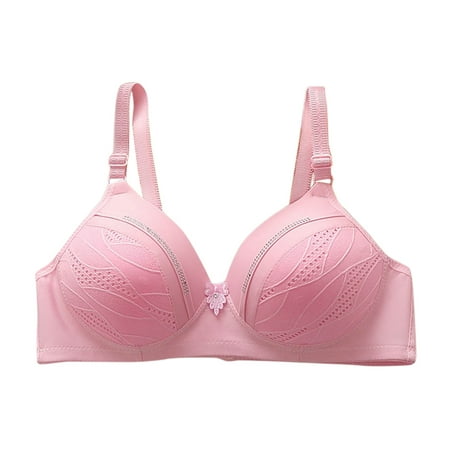 

LYCAQL Lingerie for Women Womens Thin Unwired Underwear Bra Jacquard Bra 36c Bra Pack (Pink 90C)
