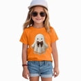 thumbnail image 4 of xaweyi Kids Halloween Cute Ghost T Shirt Short Sleeve Crew Neck Girls Graphic Holiday Top,Sizes 9-10 Years, 4 of 5