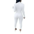 thumbnail image 5 of Lisingtool Long Sleeve Jumpsuit Women's Solid Color Tight Zipper Jumpsuits for Women Dressy White, 5 of 7