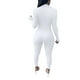 thumbnail image 4 of Gibobby Monos Holgados Mono de cremallera ajustado sexy de color sólido para mujer(Blanco， S), 4 of 5