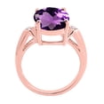 thumbnail image 3 of Mauli Jewels Rings for Women 14x10 MM Amethyst and Diamond Ring 4-prong 10K Rose Gold, 3 of 6