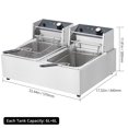 thumbnail image 4 of EDTara Commercial Electric Deep Fryer 3600W, Dual 12.6Qt/12L Tanks with 2 Baskets, Precise & Independent Temp Control**, 4 of 7