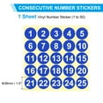 thumbnail image 2 of 1 to 50 Number Stickers 1.5 Inch, Vinyl Round Labels for Inventory, Blue, 2 of 6