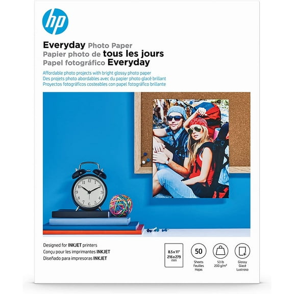 Everyday Photo Paper, Glossy, 8.5x11 in, 50 sheets (Q8723A)