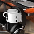 thumbnail image 6 of Upgraded Large Desk Cup Holder Clamp, Anti-Spill Cup Holder for Table, Durable 5 Adjustable Directions, Metal Office & PC Gaming Desk Accessories, Enough to Hold Coffee Cups, Water Bottles, White, 6 of 6