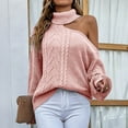 thumbnail image 5 of Babysbule Plus Size Womens Sweaters New Arrivals Fashion Women Solid Long Sleeve Pullove Turtleneck-Neck Casual Sweater Tops Clearance Women's Fashion, 5 of 6