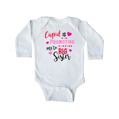 

Inktastic Cupid is Promoting me to Big Sister Gift Baby Girl Long Sleeve Bodysuit