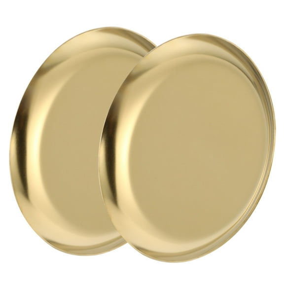 Hemoton 1 Set 2Pcs Stainless Steel Soap Holders Jewelry Display Trays Plates (Golden)