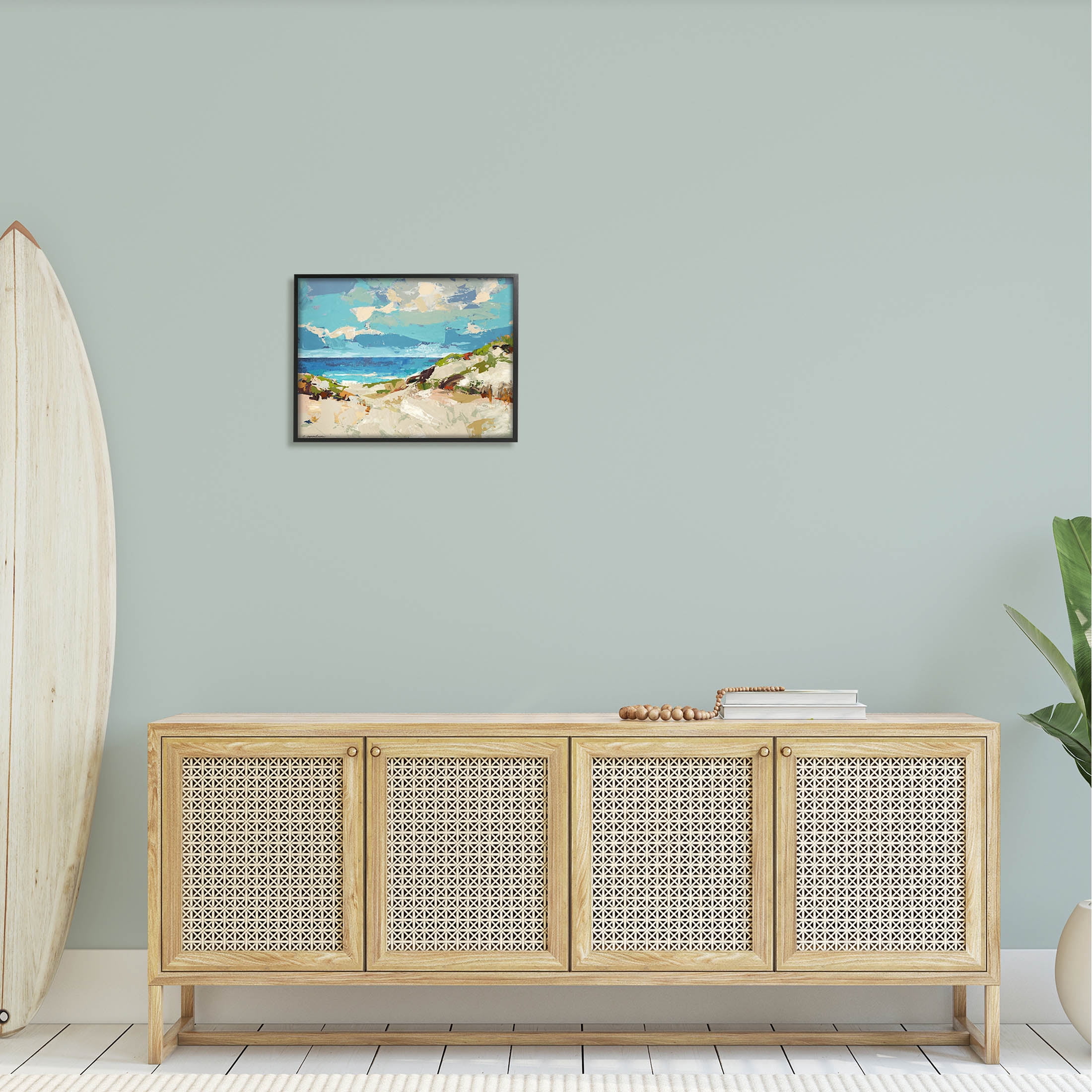 Abstract Beach Sky Landscape Landscape Painting Black Framed Art Print Wall Art