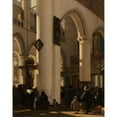thumbnail image 2 of Emanuel de Witte 20x24 Gold Ornate Framed and Double Matted Museum Art Print Titled - Interior of a Protestant, Gothic Church During a Service (1669), 2 of 4