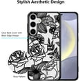 thumbnail image 3 of for Samsung Galaxy S23 FE Case, Cute Phone Case Floral Rose Aesthetic Flower Clear Case for Women Girls Slim Pattern Anti-Yellow Shockproof Protective TPU Bumper Case, Black, 3 of 15