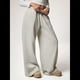 thumbnail image 4 of Pantalones Deportivos de Pierna para Mujer, Cintura Alta, Holgados, con Cordón Interior y Pierna Recta. Gris S, 4 of 10