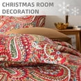 thumbnail image 2 of Visimisi 100%Cotton Christmas Bedspread Quilt Sets Reversible Bedding Coverlet Sets Comforter, Floral Paisley Bedspread (Red, Queen Size), 2 of 10