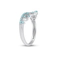 thumbnail image 4 of AFFY Simulated Multi Stone Jasmine Princess Style Engagement Crown Ring In 14k White Gold Over Silver-4.5, 4 of 6