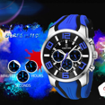 thumbnail image 4 of Black Mens Sport Watches for Men Green Orange Red Blue Bright Colorful Reloj Hombre Cool Unique Analog Stylish Wrist Watch Chronograph for Running Training Stopwatch, 4 of 8
