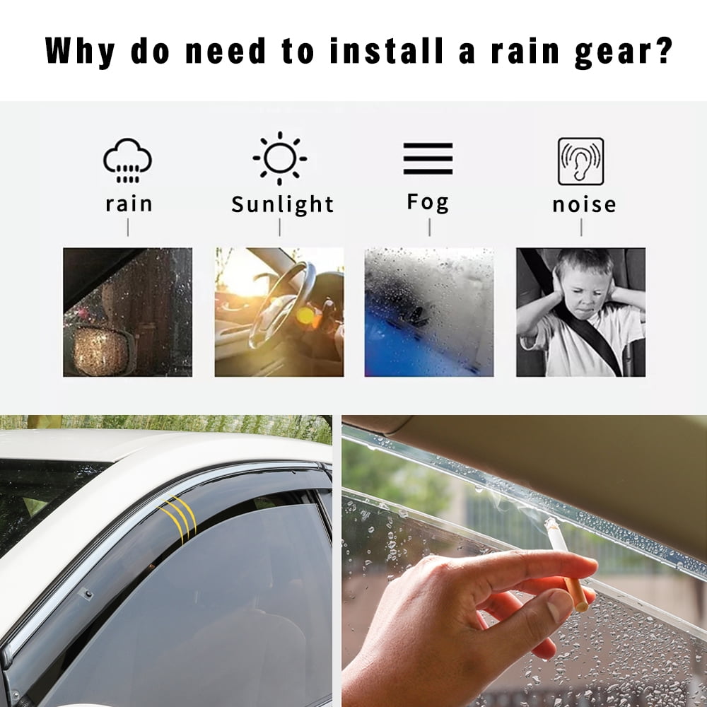 Leadwolf Car Styling Smoke Window Sun Rain Visor Deflector Guard For Honda CR-V 2017-2021 Accessories 4PC