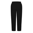 thumbnail image 4 of Corduroy Pants for Women Side Button Elastic Waist Fall Winter Pant Straight Leg Lightweight Comfy Trousers with Pockets Black XL, 4 of 7