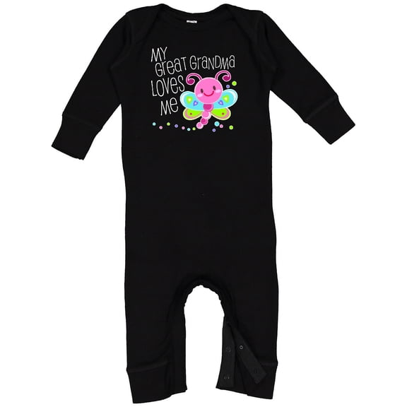 Inktastic My Great Grandma Loves Me Cute Dragonfly Baby Romper Coveralls