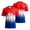 Red, variant on USA 2026 Soccer Cup V-Neck Jersey for Men, Short Sleeve Football Kit Shirt with Red White Blue Gradient & "USA" Print, Breathable Athletic Uniform Top, Lightweight Fan Gear, 1 PC Blue XXXL