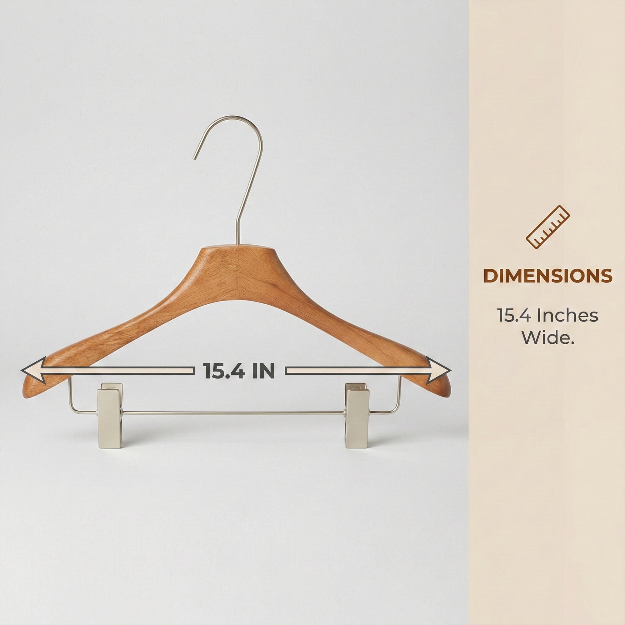 Unique Bargains 2Pcs Wood Space Saving Storage Pants Shirts Hanger Coffee