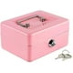 thumbnail image 1 of Caja de efectivo con bandeja para dinero, pequeña caja de seguridad con llave, cajón de efectivo, 5,91 "x 4,72" x 3,15 "Rosa pequeña, 1 of 5
