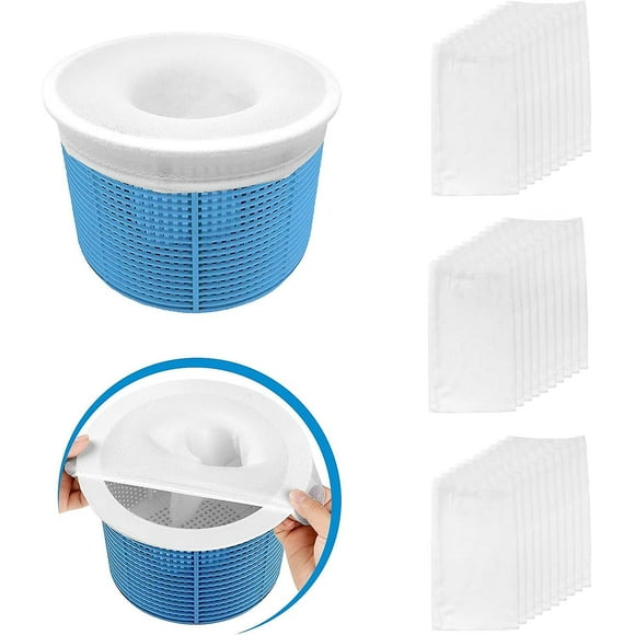 30 Pieces Pool Skimmer Socks, Perfect Filter Savers Pool Skimmer Socks for Filter Skimmer Basket, Ultra Fine Mesh Screen Liner for Pool Basket