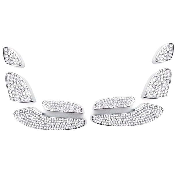 Scienceny 8 piezas de cristal para interruptor de asiento de vehículo, cubierta de decoración, adornos de modificación de actualización, accesorio Ventana automotriz Scienceny VI017223-00B