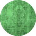 thumbnail image 1 of Ahgly Company Indoor Round Persian Emerald Green Bohemian Area Rugs, 5' Round, 1 of 4
