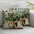 thumbnail image 3 of Chilfamy   Spring Summer Leaf Pillow Covers Watercolor Eucalyptus Leaves Couch Pillow Cases Sage Green Farmhouse Throw Pillows Home Decor for Living Room Bedroom Bed Cushion Outdoor White, 3 of 5