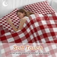 thumbnail image 5 of Farmhouse Buffalo Plaid Duvet Cover Set, Red White Checkered Soft Duvet Cover Twin Size Bedding Set 4 Pieces, 1 Quiltcover and 2 Pillowcases with Zipper, 1 Bed Sheet for All Seasons, 5 of 9