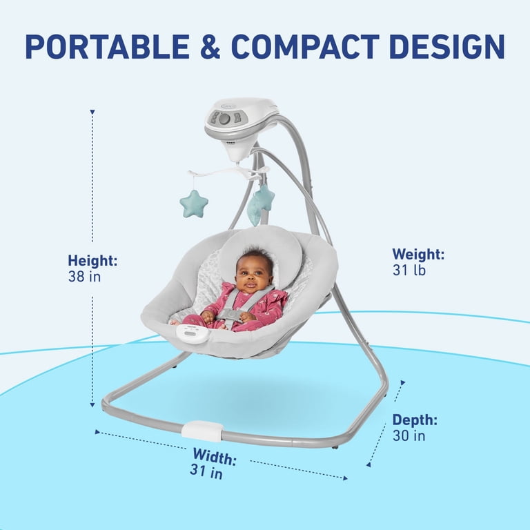 Graco, Simple Sway Baby Swing, 5.5-30 lb, Abbington - Walmart.com