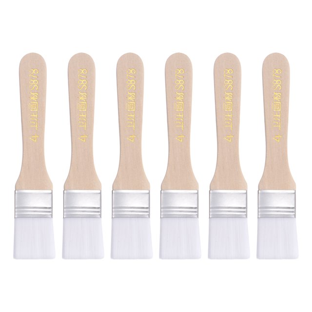 Pincel Pequeño Uxcell Cerda Natural con Mango de Madera Herramienta de Pintura Blanca 1.1"