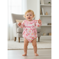 thumbnail image 3 of BemeyourBBs Baby Girl My First Birthday Outfit Clothes 1st Birthday Romper with Bow Long Sleeve Cupcake Print Bodysuit, 3 of 9