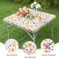 thumbnail image 4 of Yellow Pink Lemon Fruit Leaves White Pattern Square Fitted Tablecloth with Elastic Edge,Square Table Cover,Washable Elastic Table Cover for Home Kitchen Party Decor 34"x34", 4 of 6