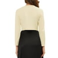 thumbnail image 3 of INSPIRE CHIC Women's Cropped Bolero Shrug Long Sleeve Crew Neck Lightweight Knit Cardigan M Beige, 3 of 7