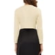 thumbnail image 3 of Cárdigan ligero de manga larga con cuello redondo para mujer, bolero recortado, XL, beige, 3 of 7