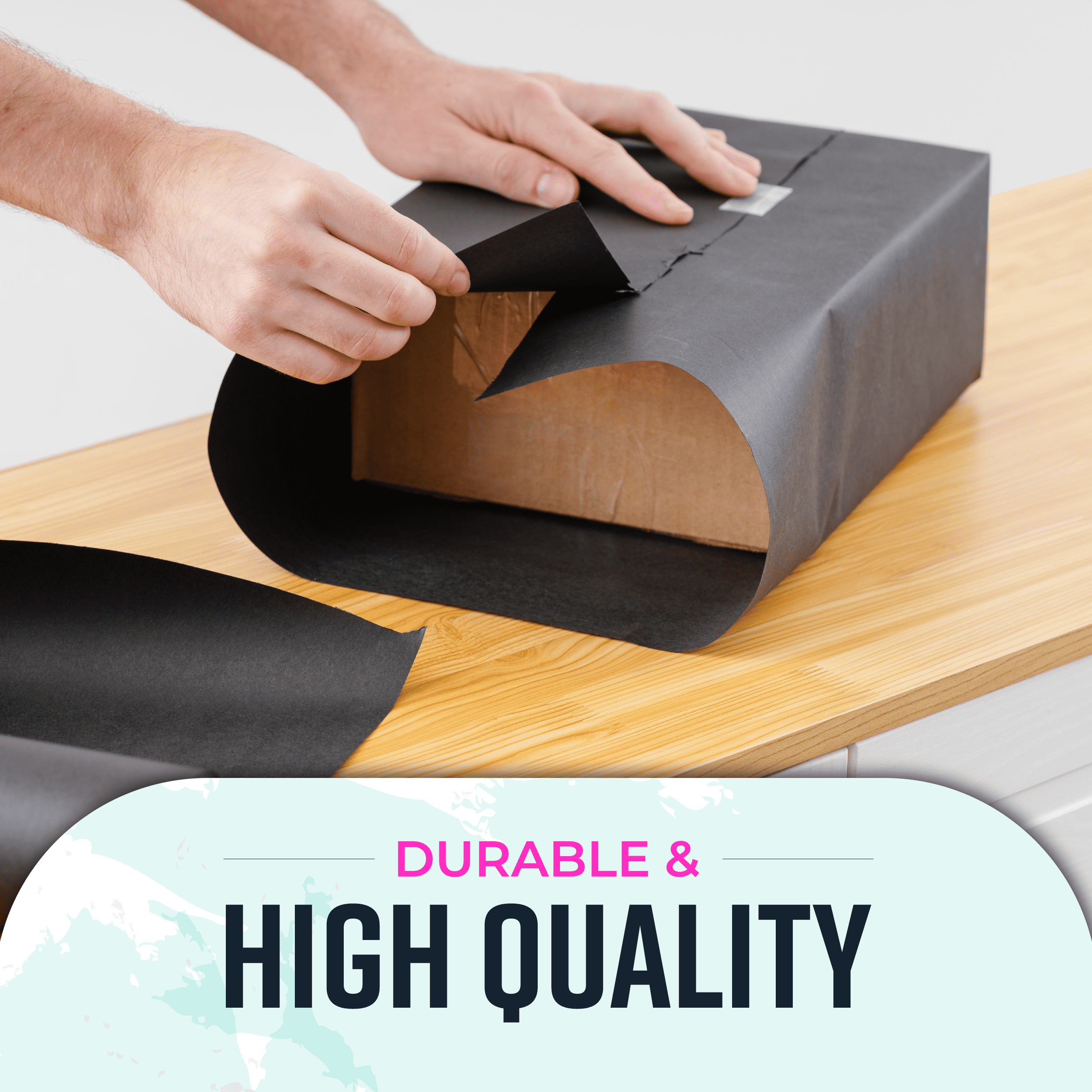 Bryco Goods Black Kraft Paper Roll - 18 Inch x 100 Feet - USA Made - Wrapping Paper for Packaging, Shipping, Arts & Crafts, Bulletin Board, Decorations, Bouquet, Gift Wrap