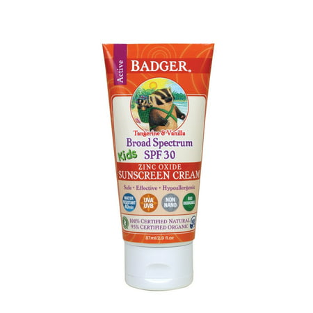 Badger - Active Kids Sunscreen Cream Tangerine & Vanilla 30 SPF - 2.9 (Best Sunscreen Cream For Men)