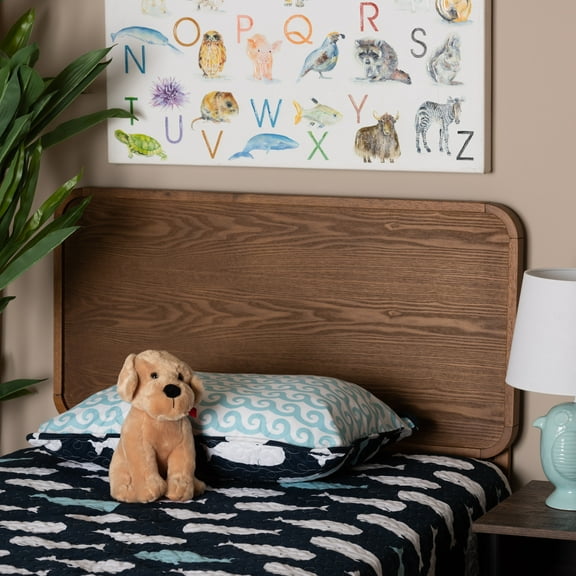 Baxton Studio Mailene Classic Wood MDF Headboard, Twin, Walnut Brown